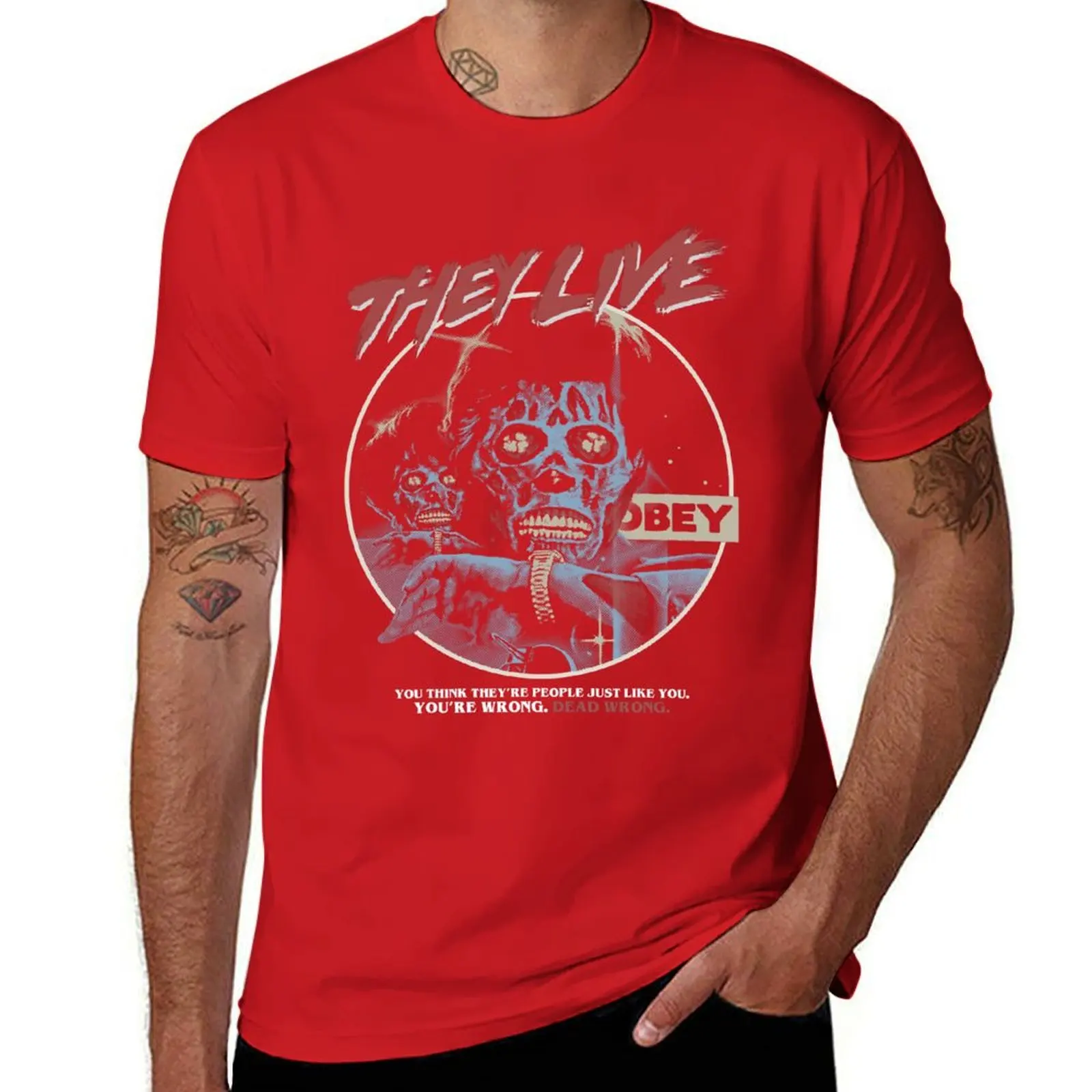 They Live John Carpenter Horror T-Shirt Sports Fans Summer Tops T Shirts for Men Crew Neck Short Sleeves Men Clothing Streetwear