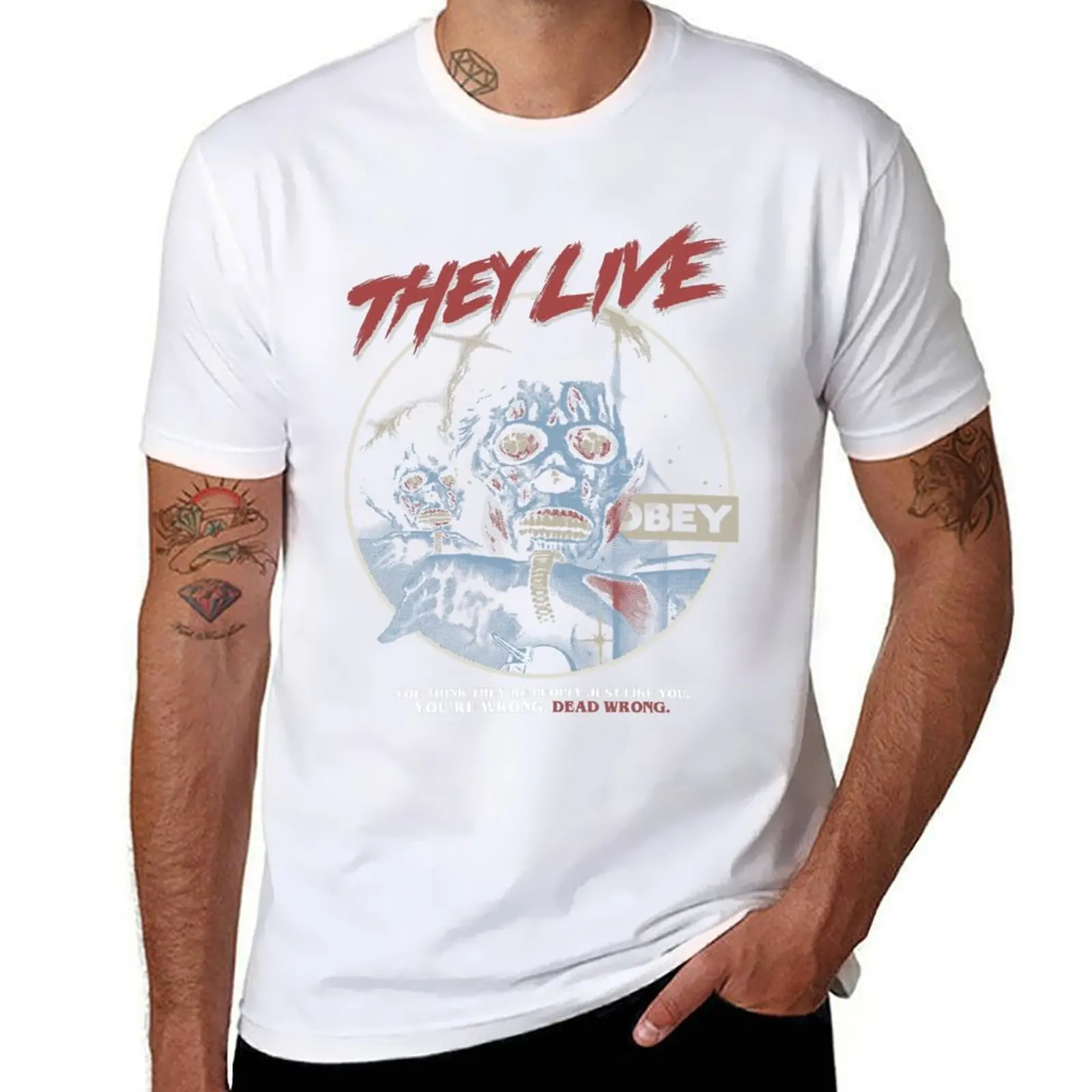 They Live John Carpenter Horror T-Shirt Sports Fans Summer Tops T Shirts for Men Crew Neck Short Sleeves Men Clothing Streetwear