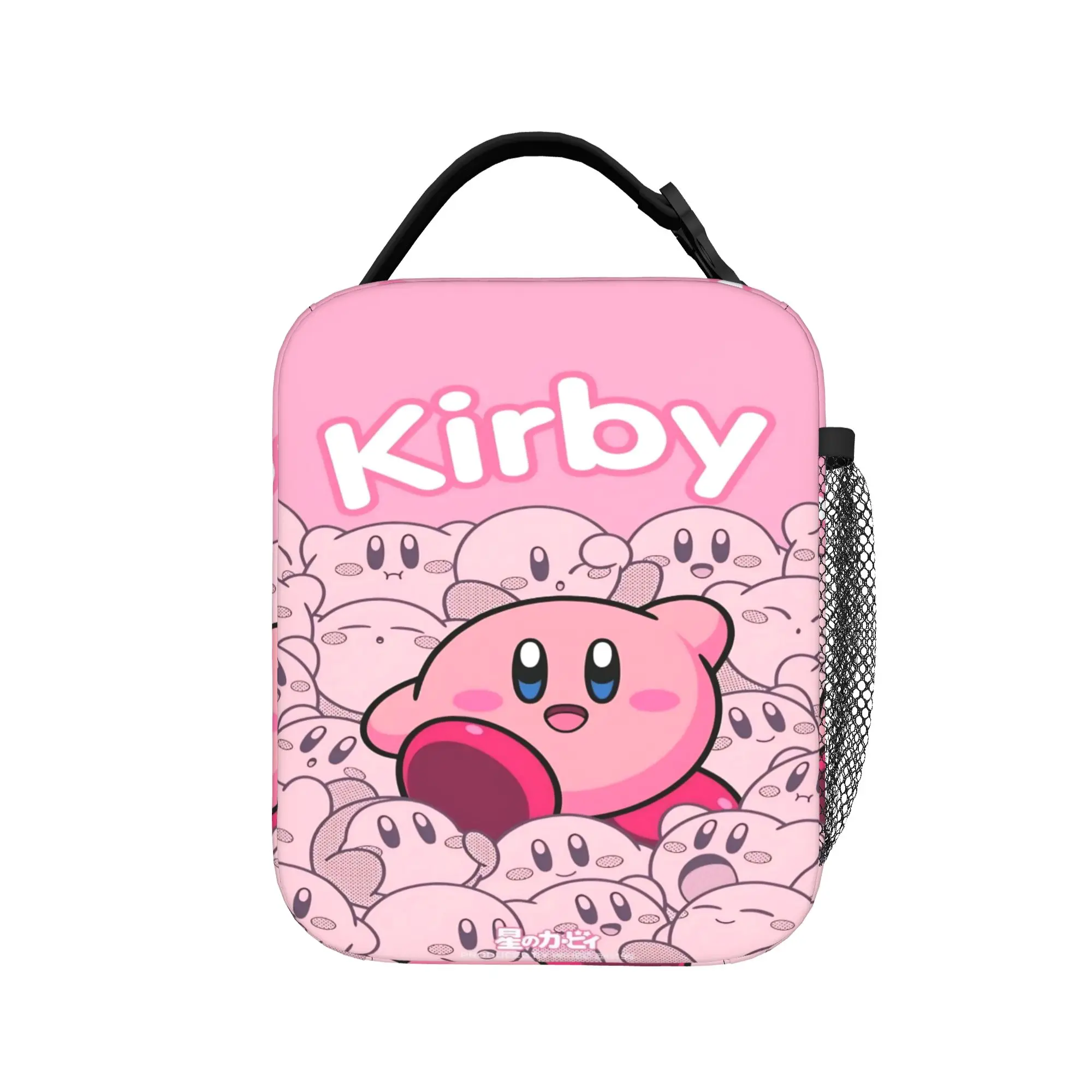 pink kirbys funny game Thermal Insulated Lunch Bag for Picnic Portable Bento Box Men Women Cooler Thermal Lunch Boxes