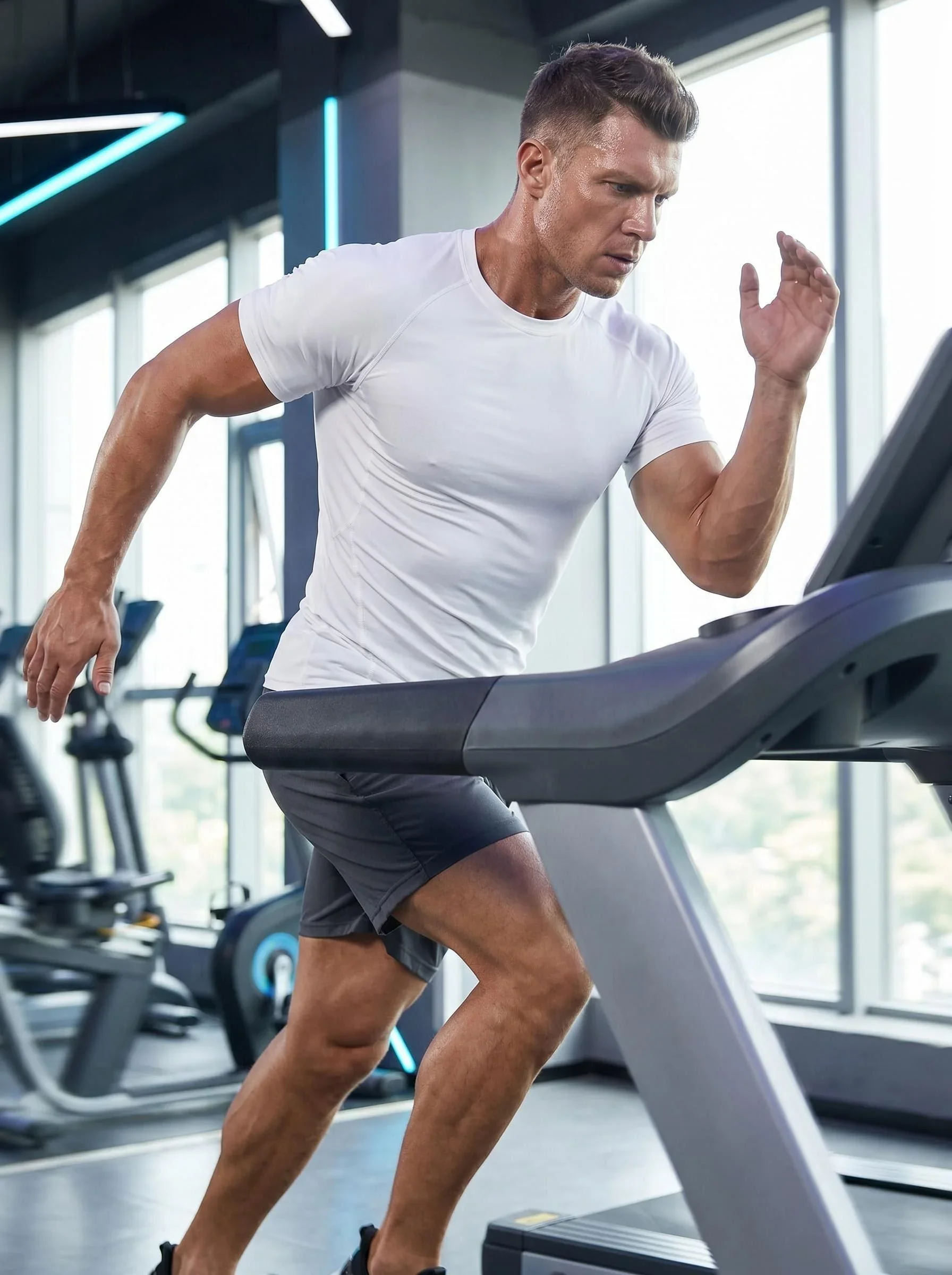 New Men's Fitted Gym T-Shirt, Breathable, Sweat-Wicking, and Quick-Drying, Suitable for Gyms, Basketball, Running, and Cycling