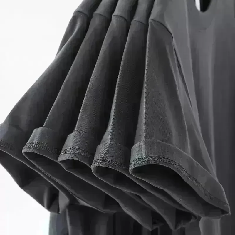 Neutral cotton breathable T-shirt men's round neck streetwear oversized short sleeved men's summer retro black Sabbath T-shirt