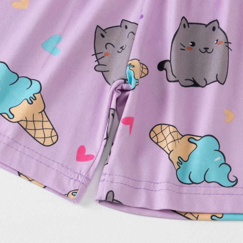 3-Piece Set of Children's Summer Short-Sleeved Shorts and Pants Combination for Boys and Girls Colorful Casual Printed Cute Suit