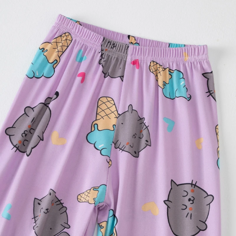 3-Piece Set of Children's Summer Short-Sleeved Shorts and Pants Combination for Boys and Girls Colorful Casual Printed Cute Suit