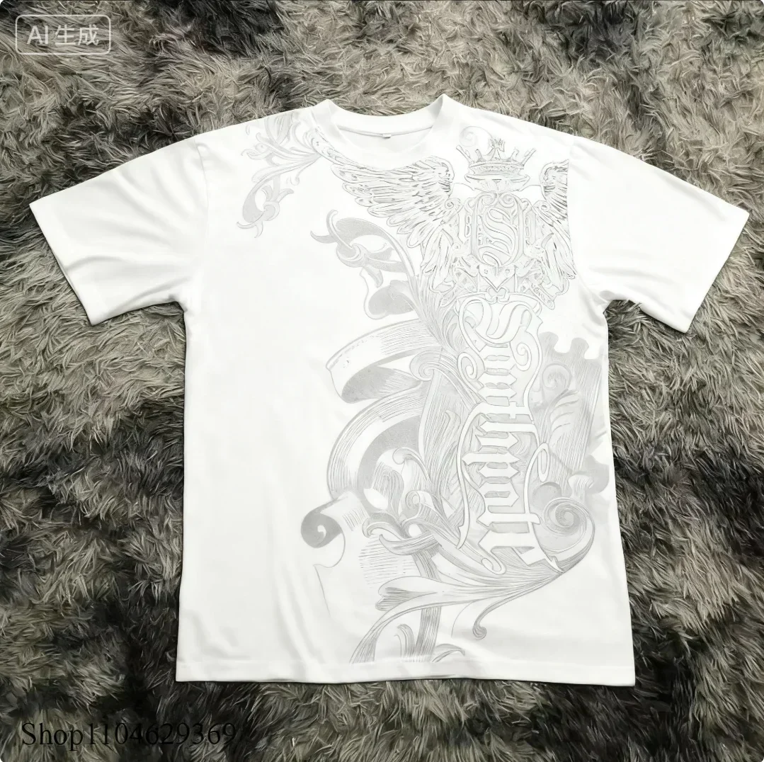 Summer Classic Y2K Gothic Style T-shirt Print Oversized T Shirt High Street Shirts Round Neck Cotton Tops Mens Women T Shirt Tee