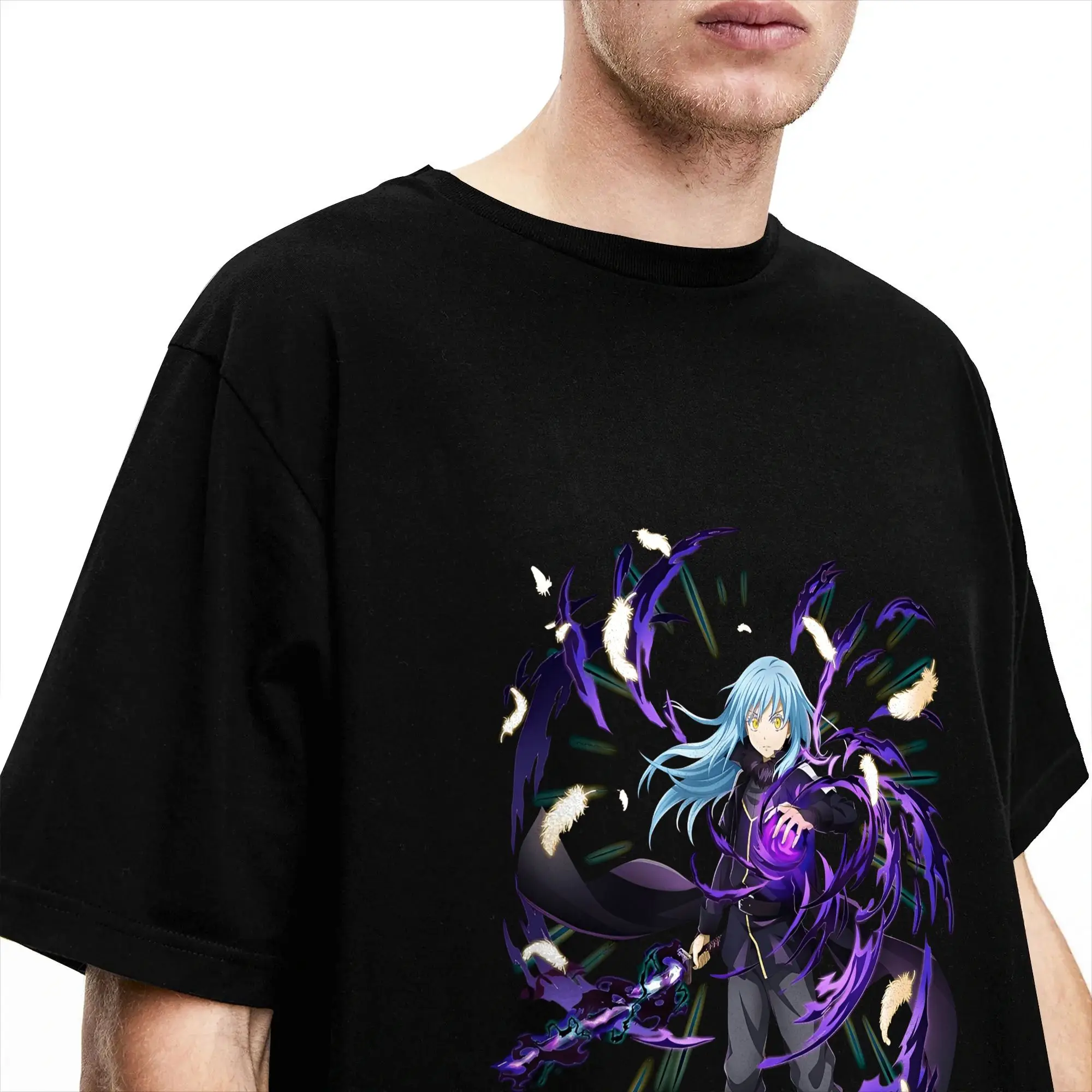 Men T-Shirt Anime That Time I Got Reincarnated As A Slime T Shirts Novelty Rimuru Tempest Summer Tees Streetwear Cotton Clothes