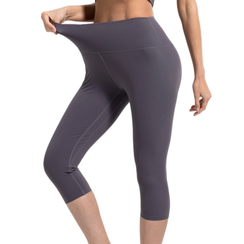 Womens Yoga Pants 3/4 Capris Leggings Women Elastaic Waistband Tummy Comtrol Yoga Pants for Women for Running Casual