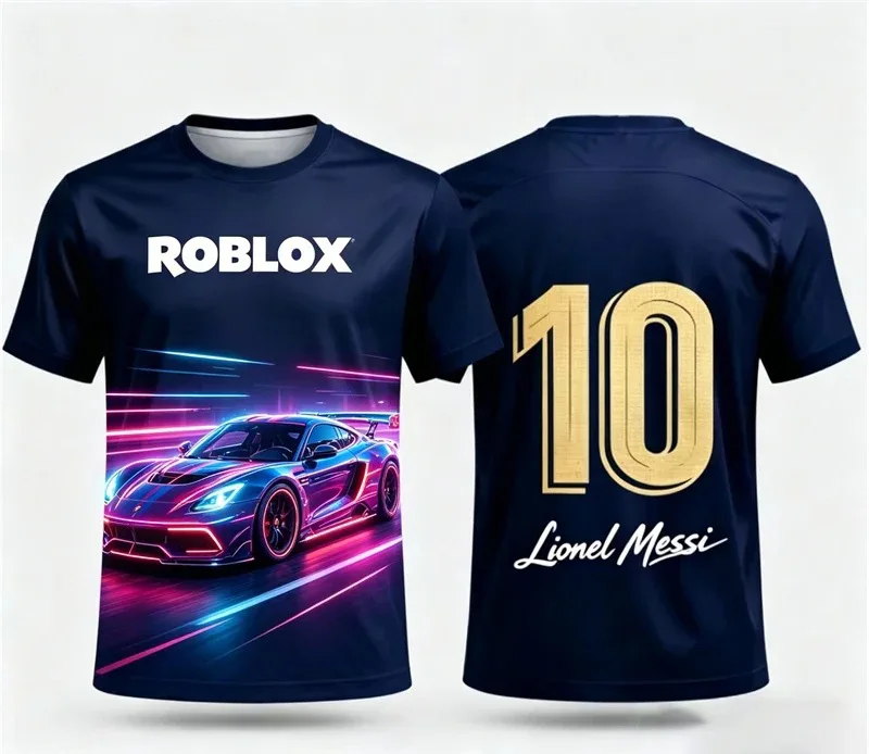 Personalized Roblox Kids T-Shirt 3D Robot Print Game Jersey Boys Short Sleeve Casual Summer Breathable Tee Tops for Children