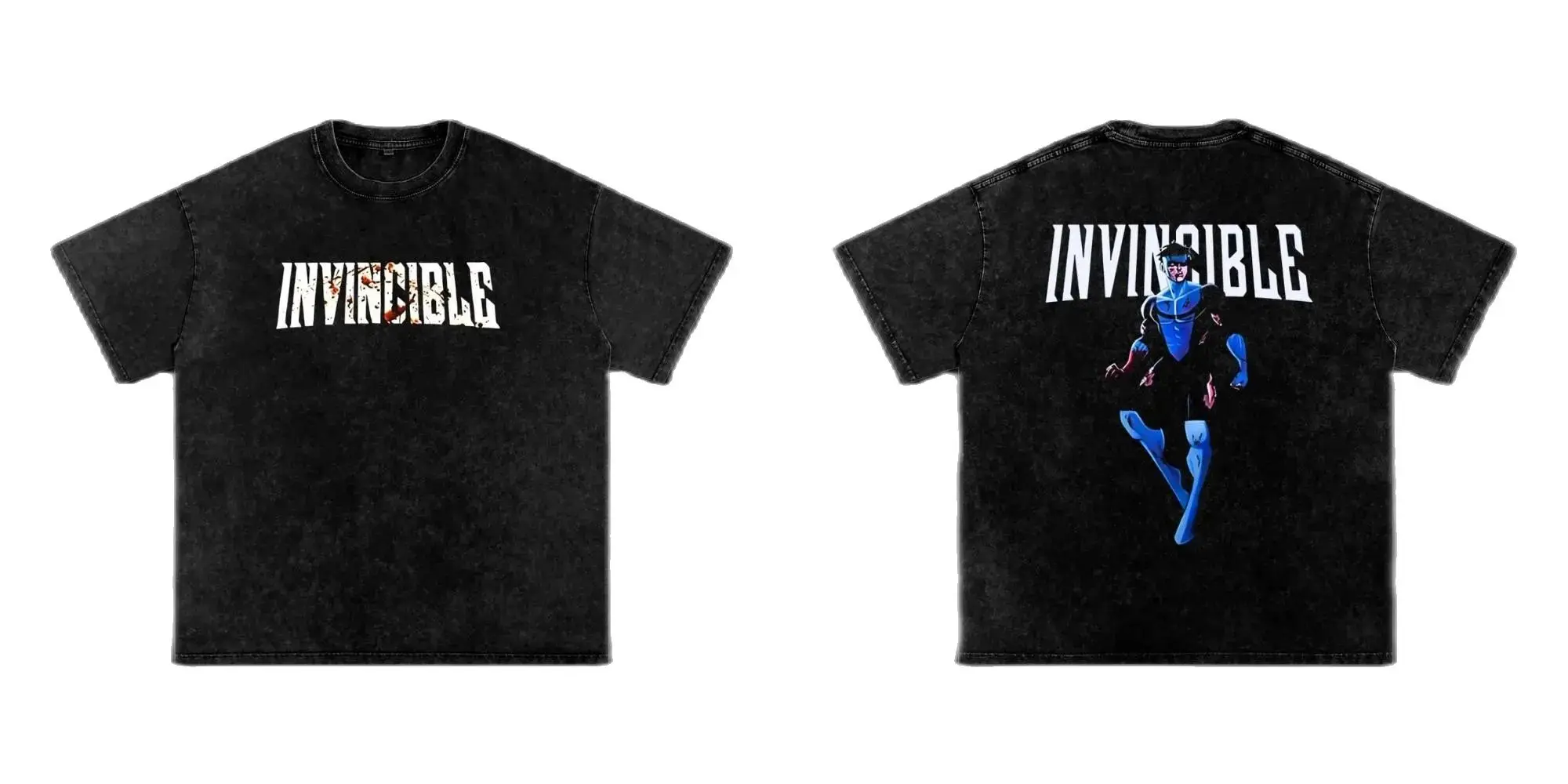 2026 New Invincible Anime Lover Washed T-shirt Year Round Clothing Personality Men's Clothing High Quality Summer T Shirt
