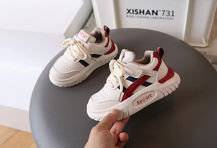 Children's White Casual Sneakers Toddler Boys Girls Hook Loop Soft Sole School Shoes for Daily Outdoor Sports Wear 2026 Hot Sale