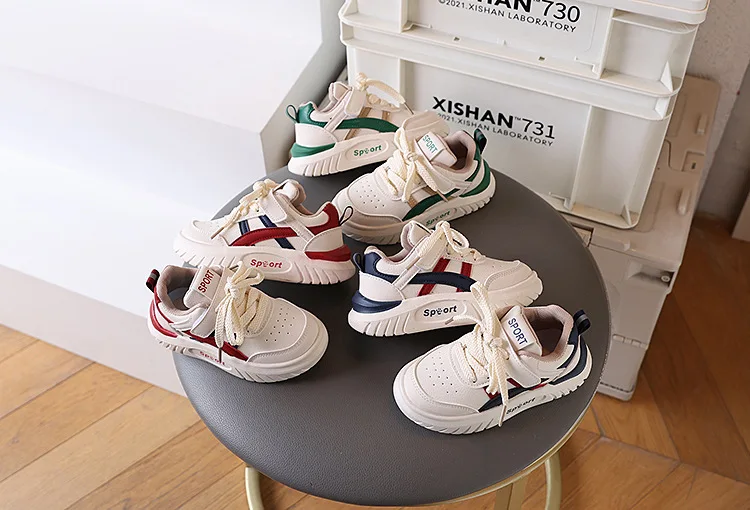 Children's White Casual Sneakers Toddler Boys Girls Hook Loop Soft Sole School Shoes for Daily Outdoor Sports Wear 2026 Hot Sale