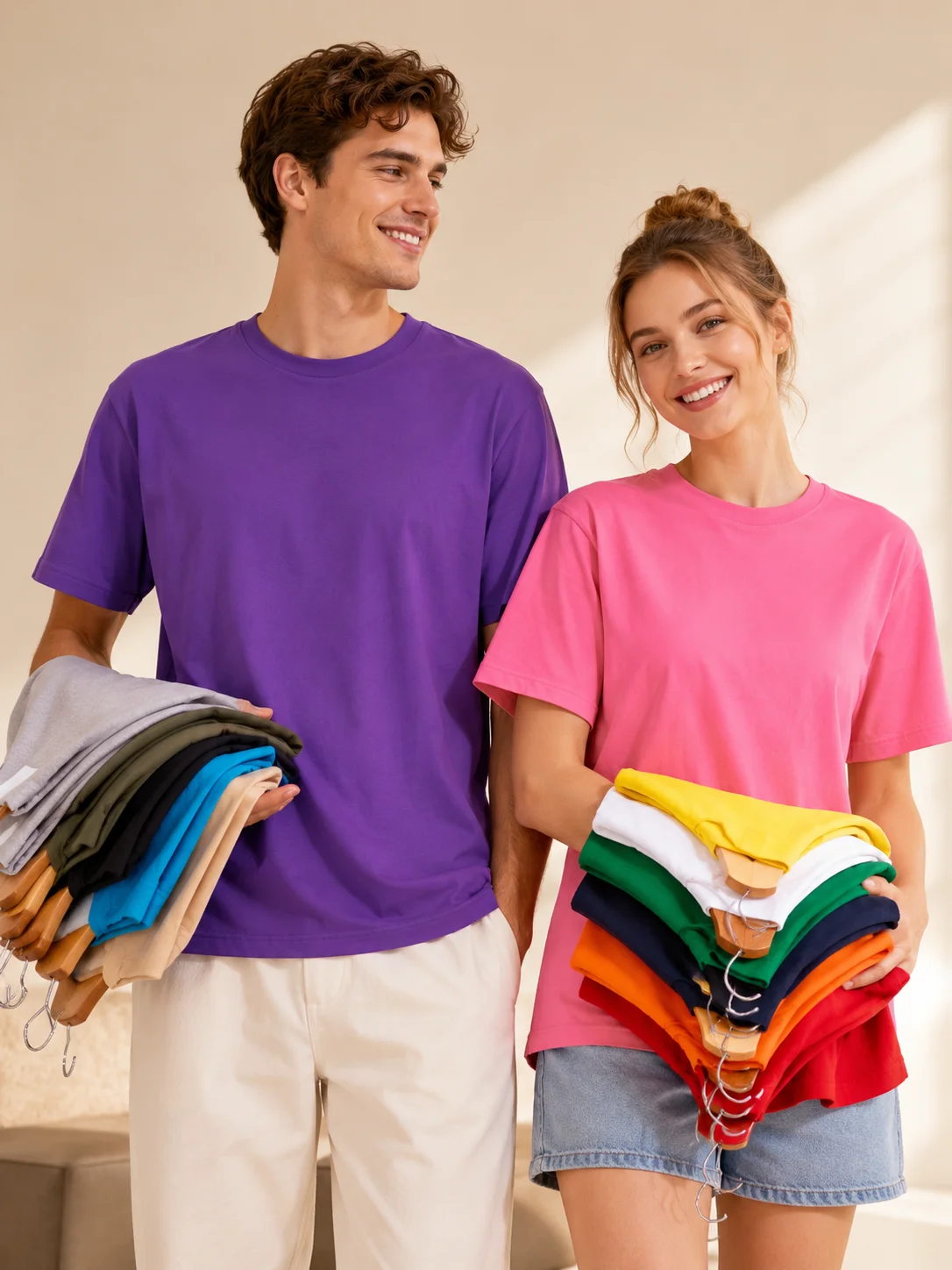 Men Women 16 Colors O Neck Cotton T Shirt Summer Lightweight Breathable Short Sleeve Solid Color Casual Loose Korean Style Tops