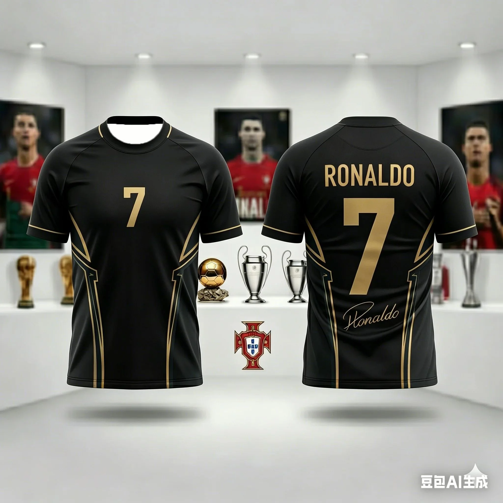 Children's #Ronaldo #7 Football T-Shirt Boys and Girls Soccer Training Top Breathable Quick-Dry Fan Apparel