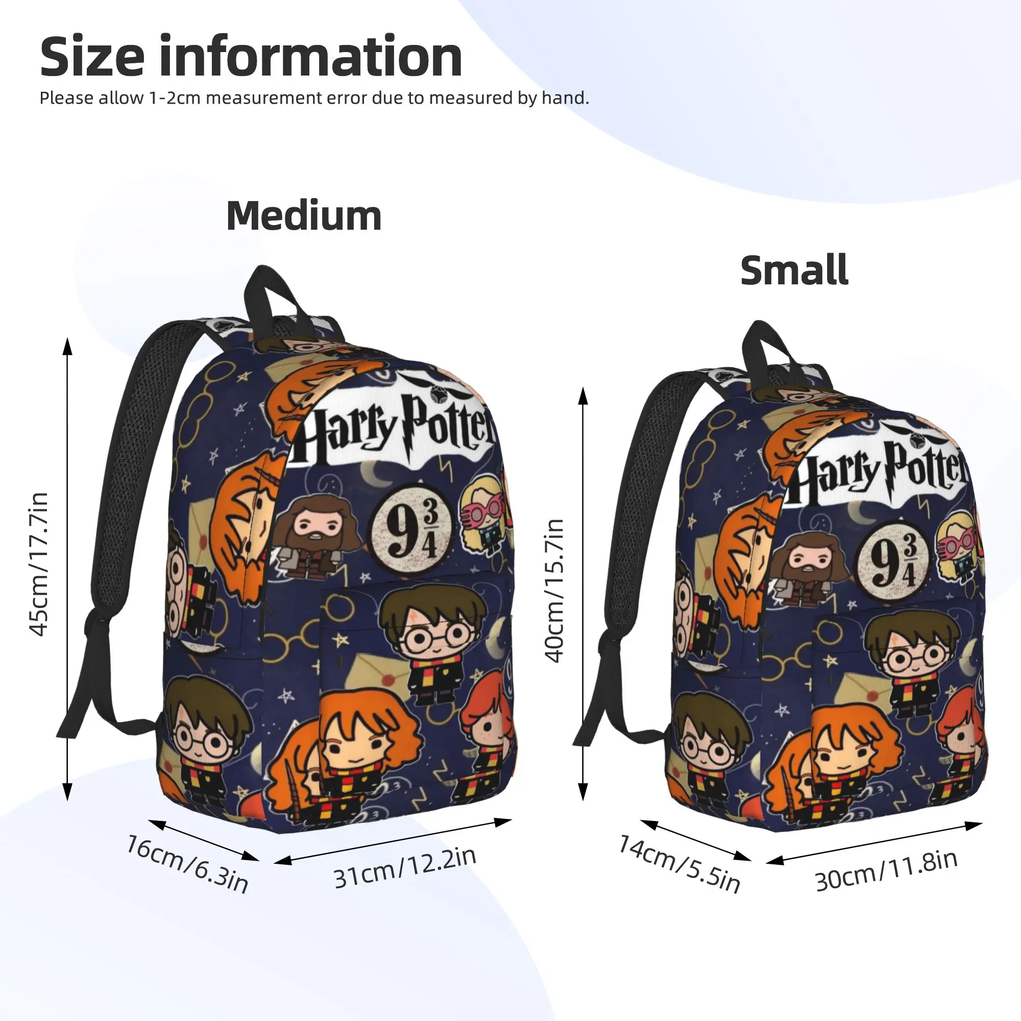 H-HP-P Harrys potters magic Backpack for Men Women Cool Student Hiking Travel Daypack College Shoulder Bag with Pocket