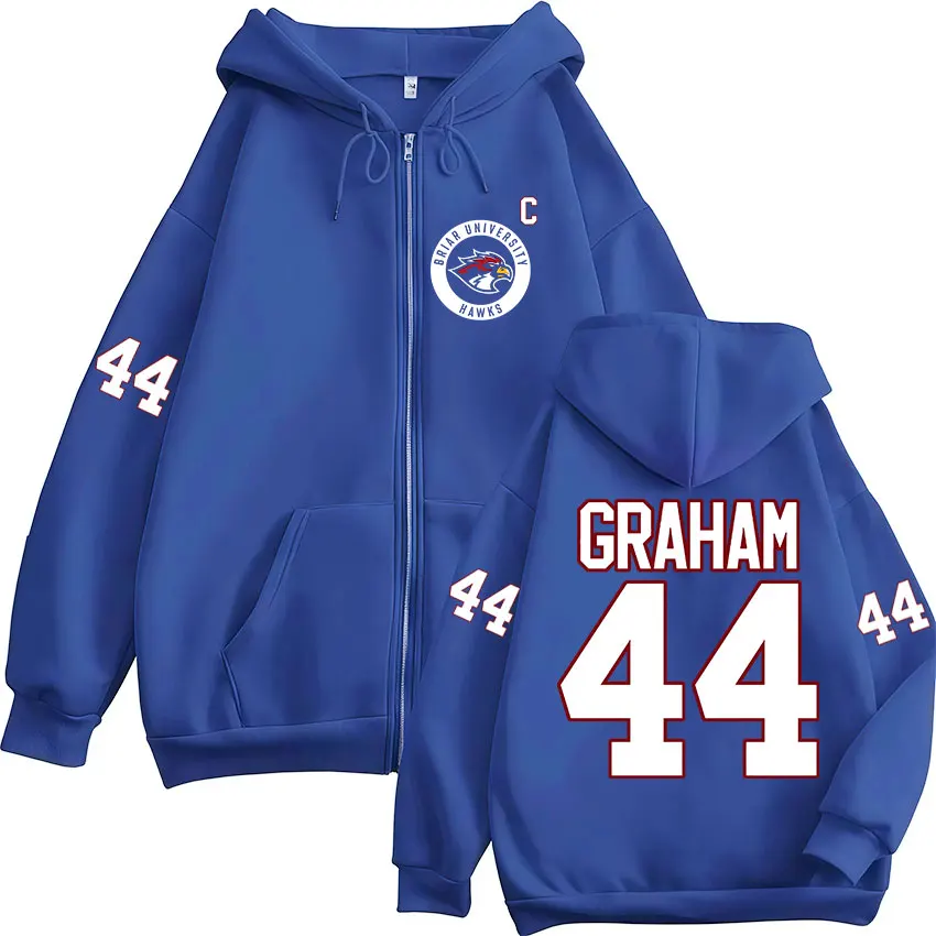 Graham 44 Off Campus TV Series Briar University Zipper Hoodies Men Clothing Casual Long Sleeves Zip Up Hooded Sweatshirts Jacket