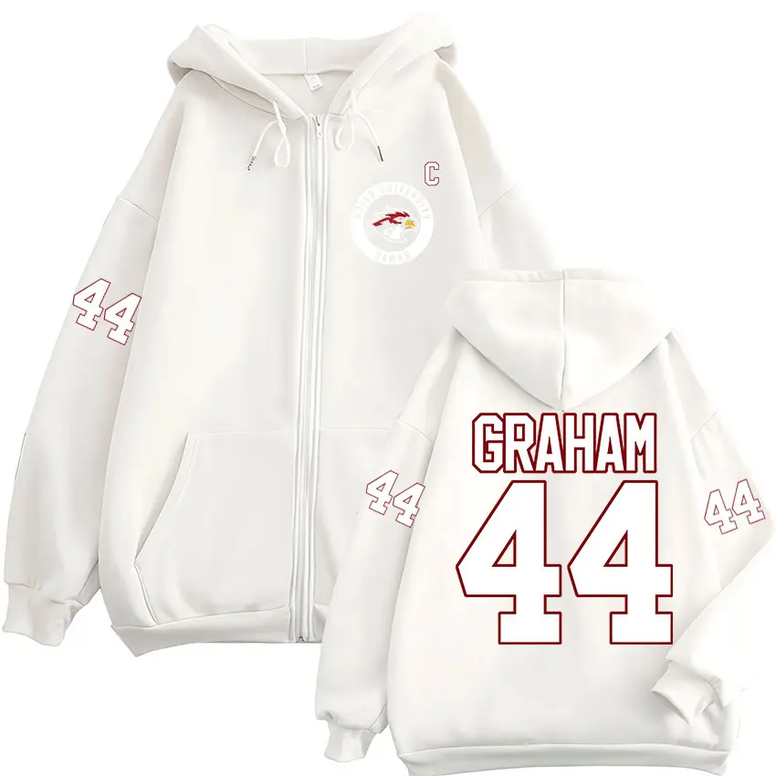 Graham 44 Off Campus TV Series Briar University Zipper Hoodies Men Clothing Casual Long Sleeves Zip Up Hooded Sweatshirts Jacket