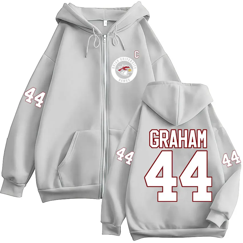 Graham 44 Off Campus TV Series Briar University Zipper Hoodies Men Clothing Casual Long Sleeves Zip Up Hooded Sweatshirts Jacket