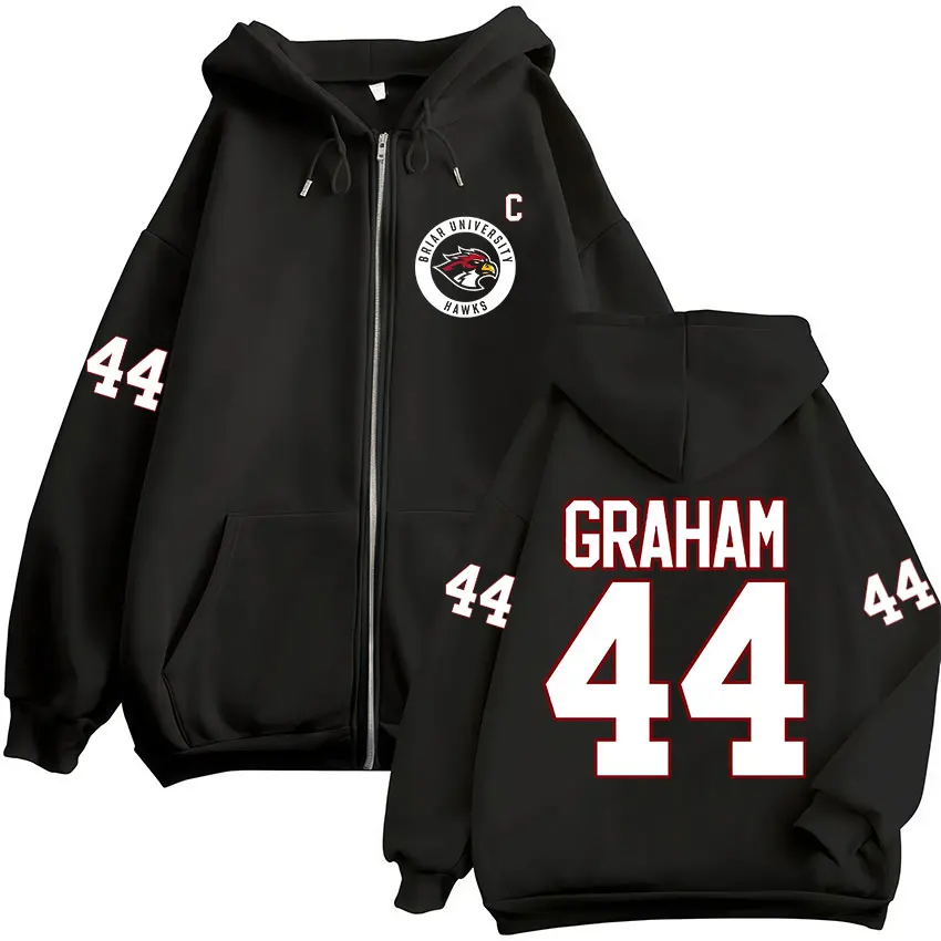 Graham 44 Off Campus TV Series Briar University Zipper Hoodies Men Clothing Casual Long Sleeves Zip Up Hooded Sweatshirts Jacket