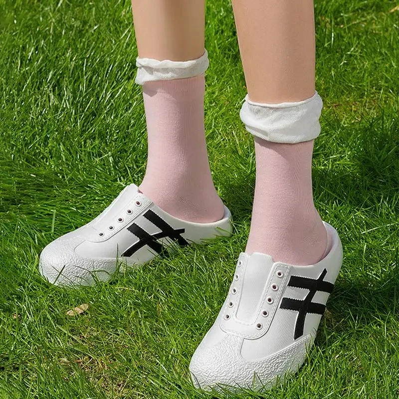 Fashion Striped Eva Soft Soles Mules Shoes Couples Spring Lightweight Platform Sports Shoes Women Plus Size Outdoor Casual Clogs