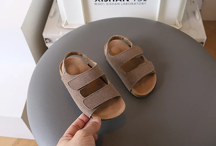2026 Brand Children's Suede Sandals with Arch Support Summer Boys Slip-On Beach Shoes Casual Baby Girl Water Shoes Child
