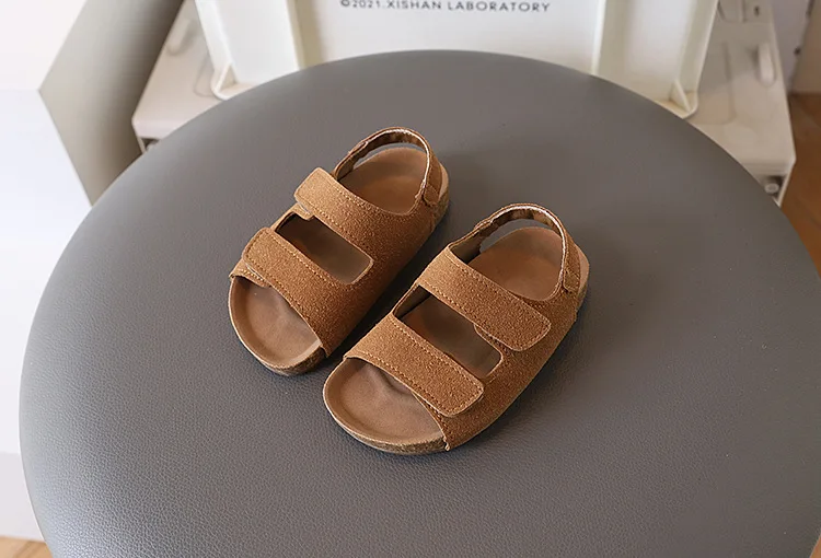 2026 Brand Children's Suede Sandals with Arch Support Summer Boys Slip-On Beach Shoes Casual Baby Girl Water Shoes Child