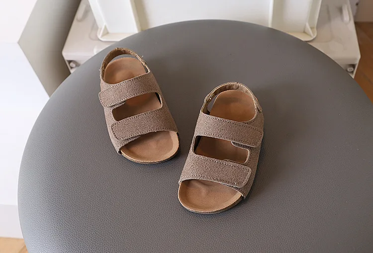 2026 Brand Children's Suede Sandals with Arch Support Summer Boys Slip-On Beach Shoes Casual Baby Girl Water Shoes Child