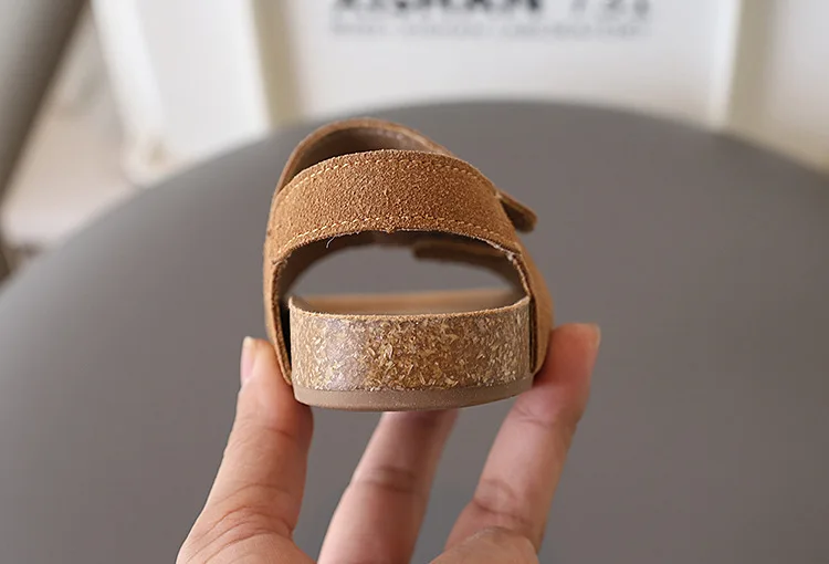2026 Brand Children's Suede Sandals with Arch Support Summer Boys Slip-On Beach Shoes Casual Baby Girl Water Shoes Child