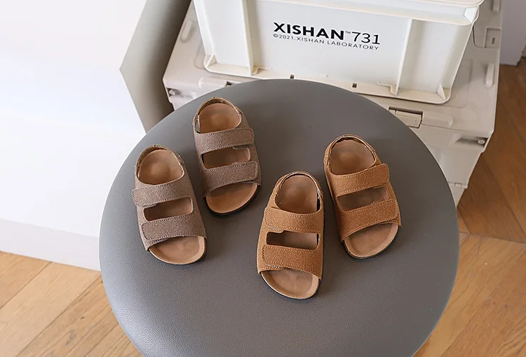 2026 Brand Children's Suede Sandals with Arch Support Summer Boys Slip-On Beach Shoes Casual Baby Girl Water Shoes Child