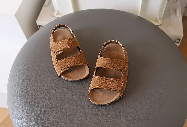 2026 Brand Children's Suede Sandals with Arch Support Summer Boys Slip-On Beach Shoes Casual Baby Girl Water Shoes Child