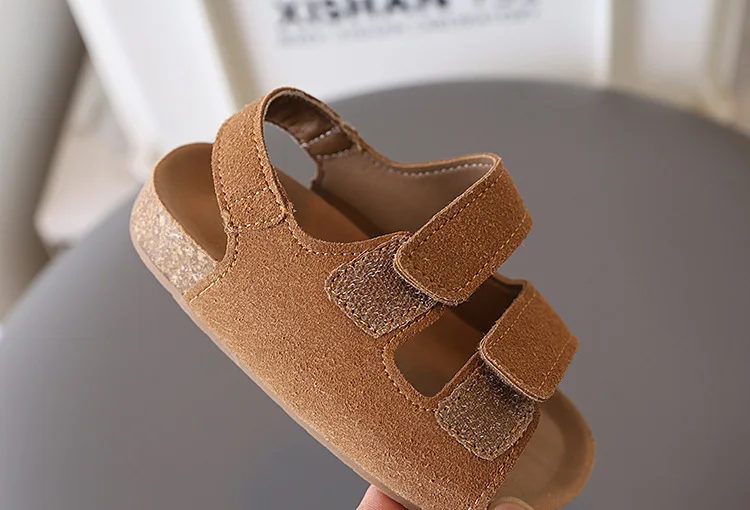 2026 Brand Children's Suede Sandals with Arch Support Summer Boys Slip-On Beach Shoes Casual Baby Girl Water Shoes Child