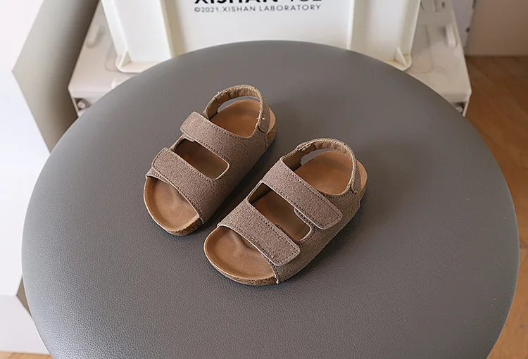 2026 Brand Children's Suede Sandals with Arch Support Summer Boys Slip-On Beach Shoes Casual Baby Girl Water Shoes Child