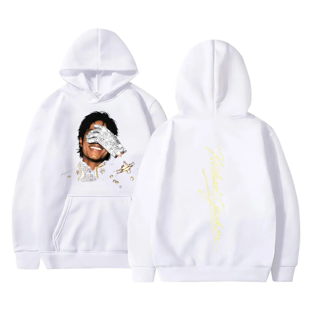 Michael Jackson Face Graphic Hoodie Men Women Retro Gothic Rock Sweatshirt Men's Fashion Hip Hop Oversized Pullover Streetwear