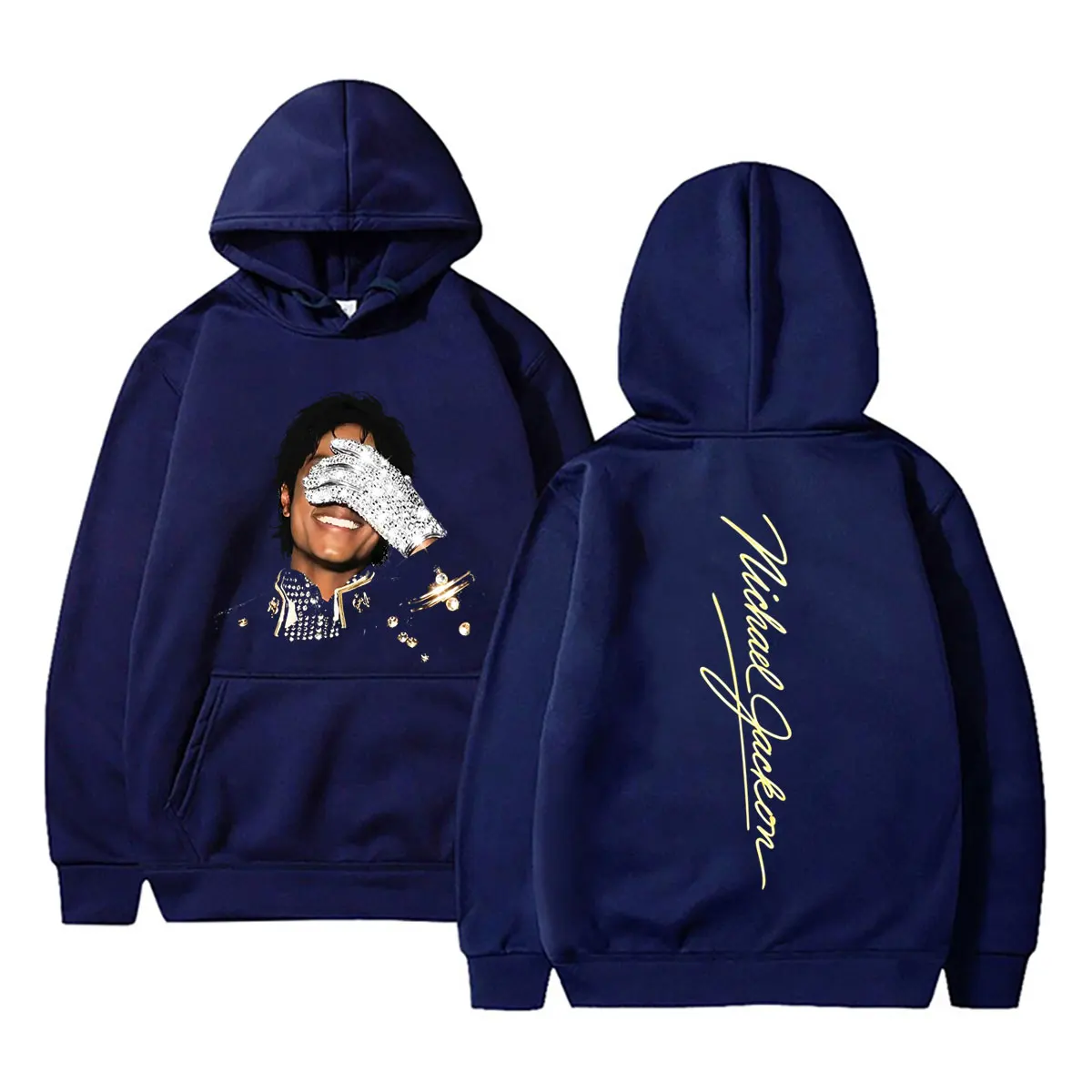 Michael Jackson Face Graphic Hoodie Men Women Retro Gothic Rock Sweatshirt Men's Fashion Hip Hop Oversized Pullover Streetwear