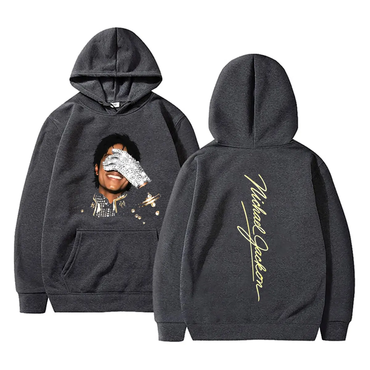 Michael Jackson Face Graphic Hoodie Men Women Retro Gothic Rock Sweatshirt Men's Fashion Hip Hop Oversized Pullover Streetwear