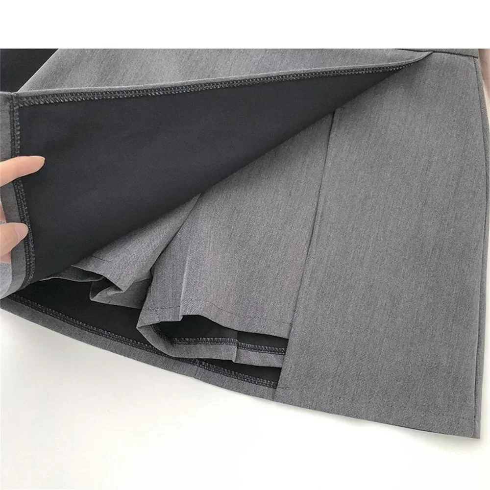 2026 Black Grey Irregular Skirt A-line Women High Waist Skirt Korean Fashion Zipper All Matched Shorts Skirts vintage for women