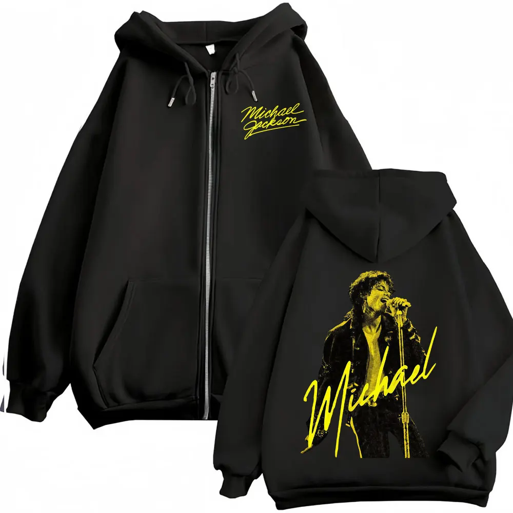 The King of Pop Michael Jackson Zip Up Hoodies Men Women Fashion Gothic Jacket Sweatshirts Fleece Casual Zipper Pullovers Coats
