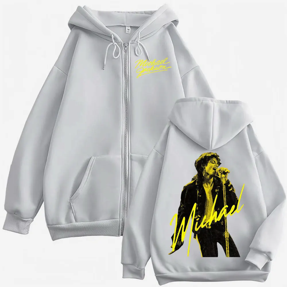 The King of Pop Michael Jackson Zip Up Hoodies Men Women Fashion Gothic Jacket Sweatshirts Fleece Casual Zipper Pullovers Coats