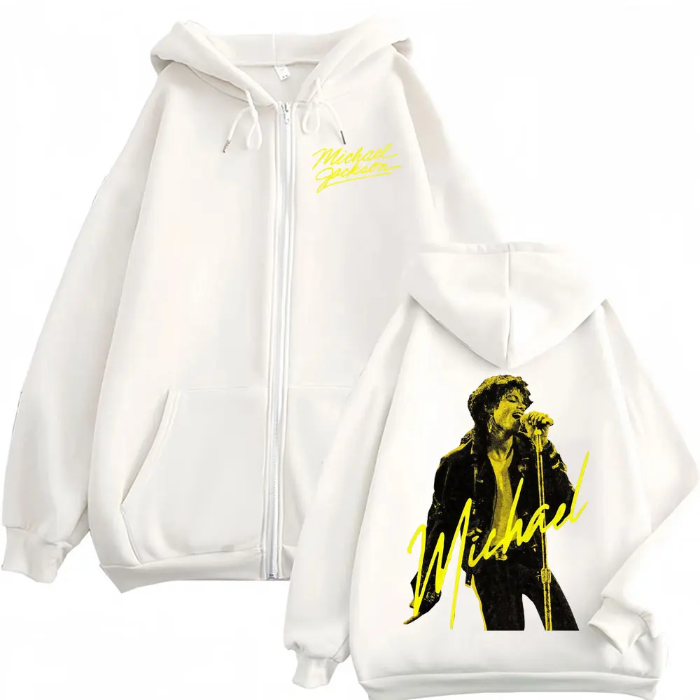 The King of Pop Michael Jackson Zip Up Hoodies Men Women Fashion Gothic Jacket Sweatshirts Fleece Casual Zipper Pullovers Coats