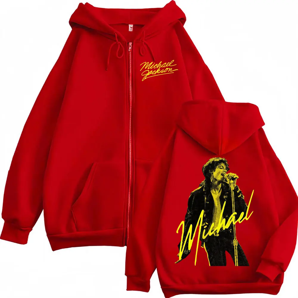 The King of Pop Michael Jackson Zip Up Hoodies Men Women Fashion Gothic Jacket Sweatshirts Fleece Casual Zipper Pullovers Coats