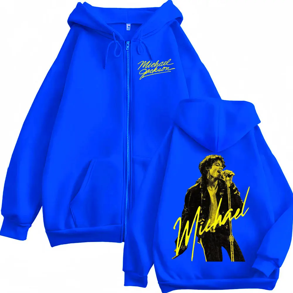 The King of Pop Michael Jackson Zip Up Hoodies Men Women Fashion Gothic Jacket Sweatshirts Fleece Casual Zipper Pullovers Coats