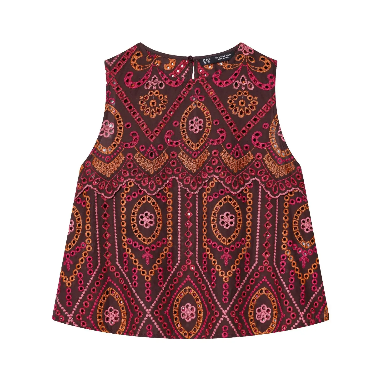 Woman Sexy Fashion Printed Embroidery Hollow Out Sleeveless Short Tops+Long Skirt Women Casual Spring Summer 2 Piece Set