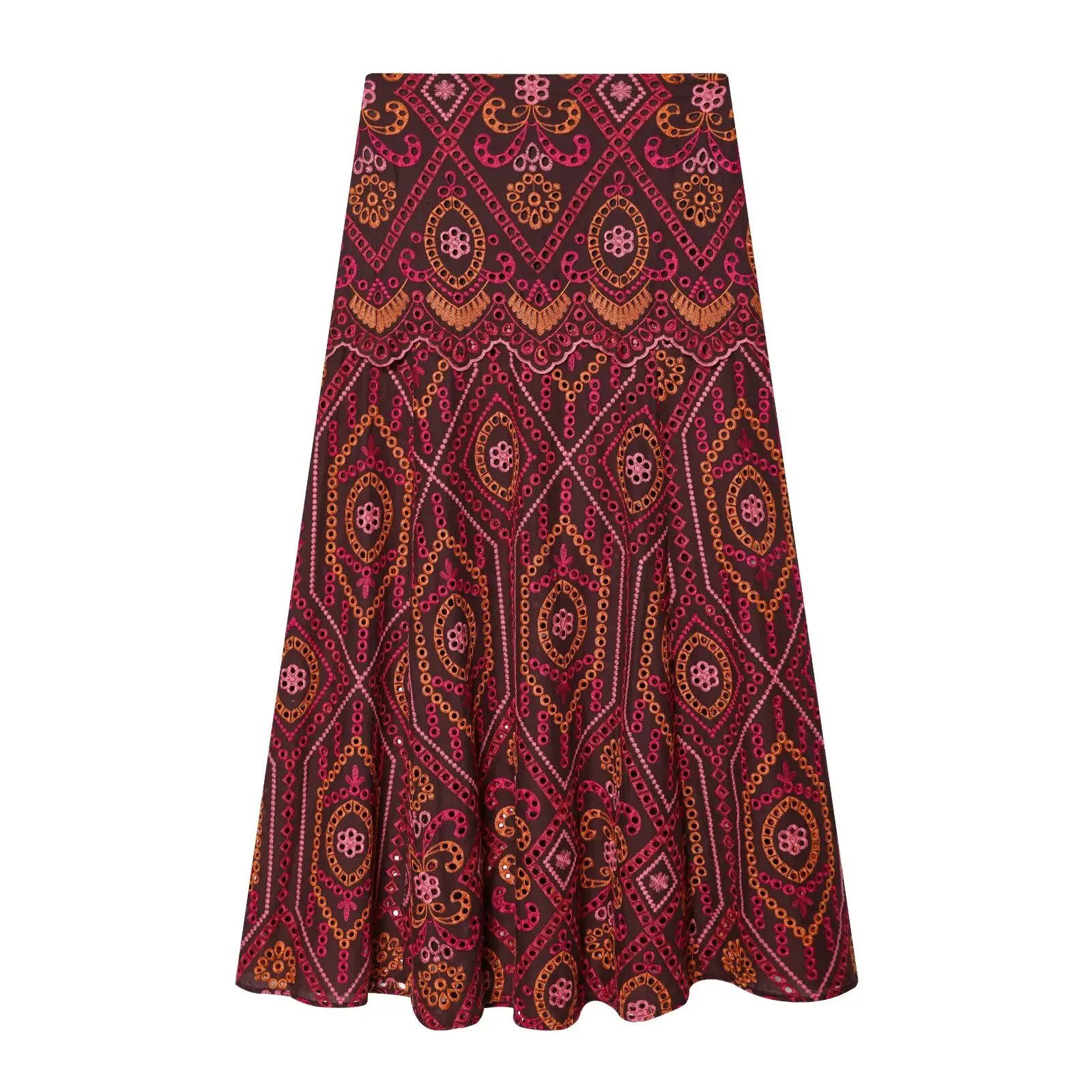 Woman Sexy Fashion Printed Embroidery Hollow Out Sleeveless Short Tops+Long Skirt Women Casual Spring Summer 2 Piece Set