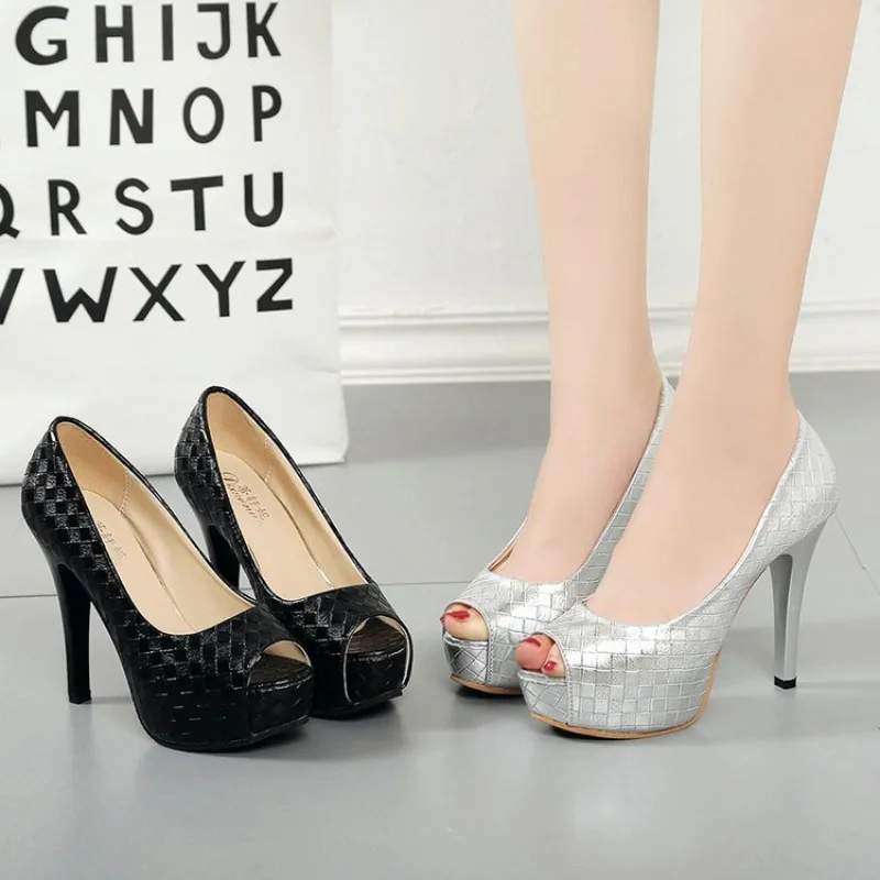 Versatile Waterproof High-Heeled Shoes Women's Spring 2026 New Style Black Thin-Heeled Single Shoes Polyurethane Sole Rubber Upp