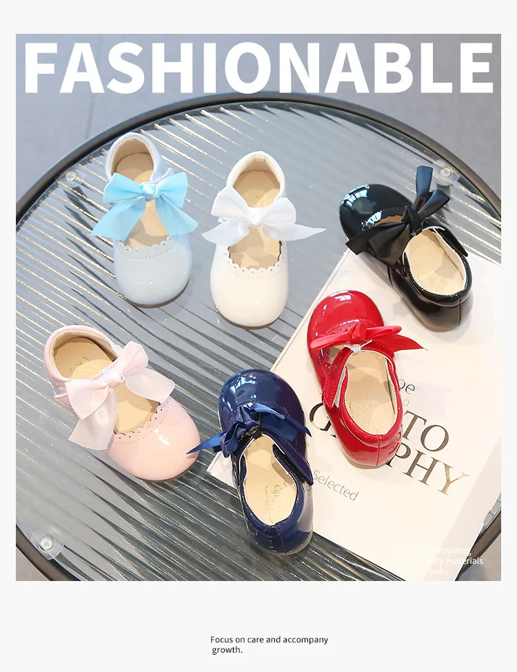 Candy Colors Girls Shoes All Seasons Children Oxfords Kids Soft PU Leather Shoes Party Wedding Baby Toddler Girl Princess Shoes