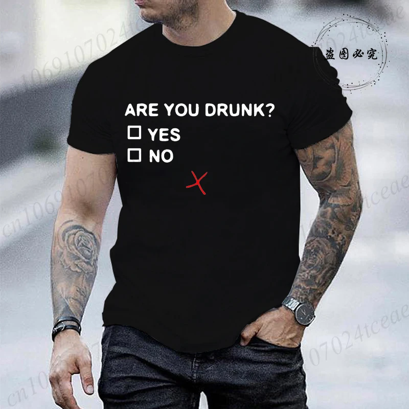 Short Sleeve T Shirt for Men Are You Drunk Fashion Style Design Clothing Funny Beer Drinking Lovers Men T-Shirt Casual Tee Tops