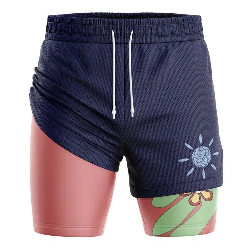 2026 New Trendy Anime Printed Breathable and Versatile Double Layer Men's Shorts