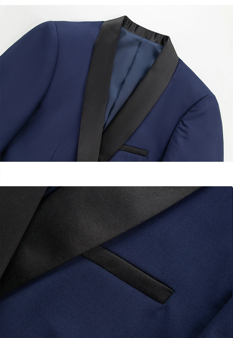 EU Size XXS-3XL Men's Black Slim Fit Tuxedo Jacket Elegant Satin Lapel Blazer for Wedding Party Prom Formal Business Event