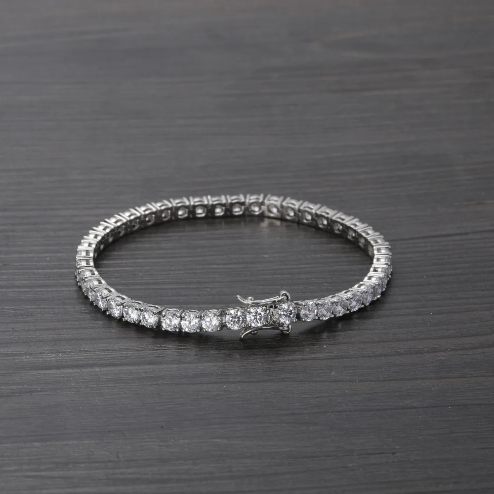100% S925 Sterling Silver Morganite Bracelet High Quality Stones Classic Punk Jewelry for Both Boys and Girls Creativity Gift