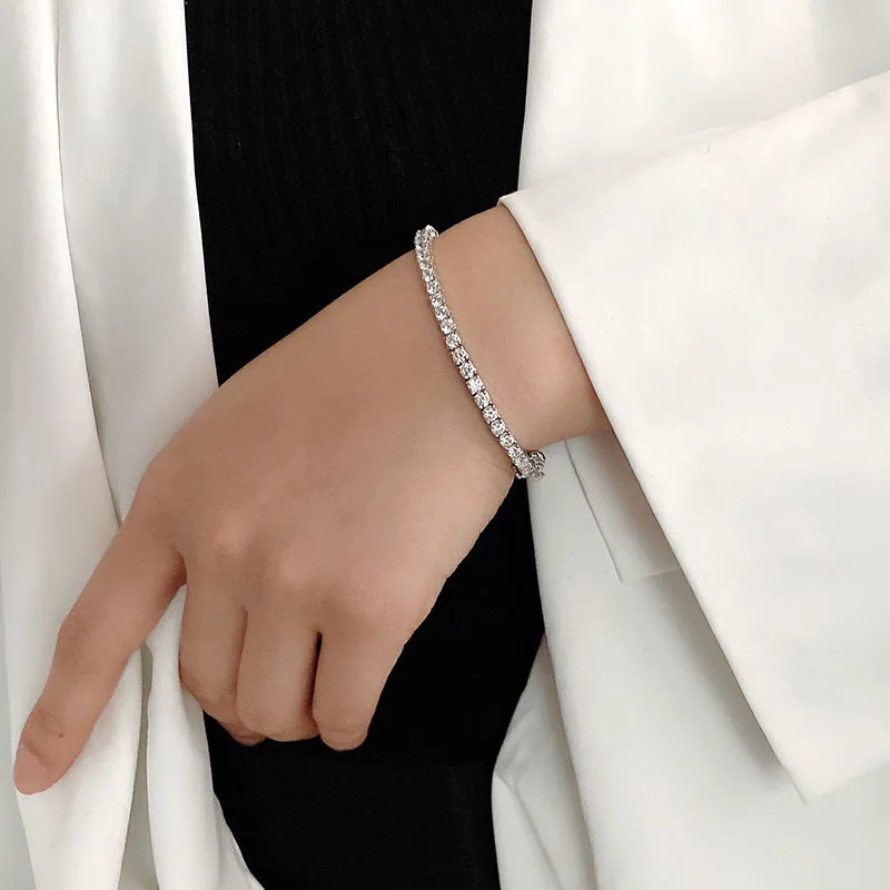 100% S925 Sterling Silver Morganite Bracelet High Quality Stones Classic Punk Jewelry for Both Boys and Girls Creativity Gift
