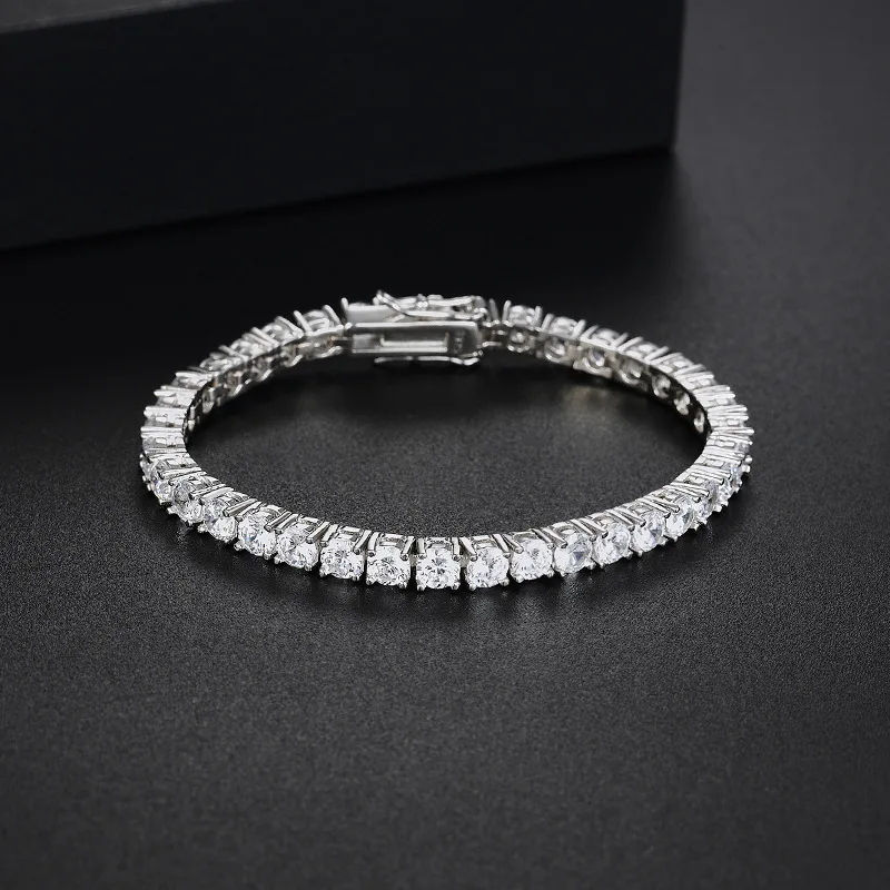 100% S925 Sterling Silver Morganite Bracelet High Quality Stones Classic Punk Jewelry for Both Boys and Girls Creativity Gift