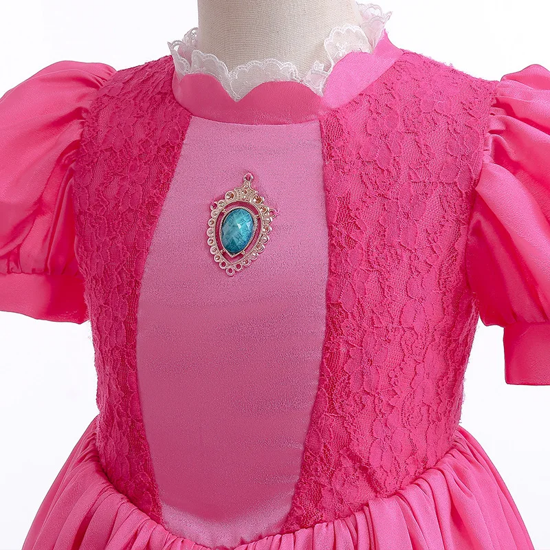 2026 Peach Dresses For Girls Cosplay Princess Costume Clothes Party Halloween Carnival Birthday Dress Kids Vestidos 2-10Yrs